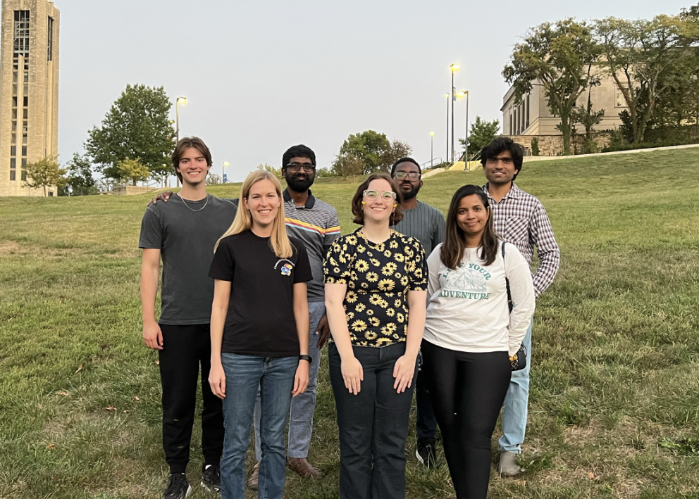Back row: Carter, Karthik, Seth, Mukhtiar. Front row: Prof. Corson, Morgen, Kinithi 