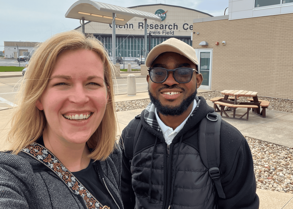 Dr. Corson and Seth Takyi visit NASA's Glenn Research Center.